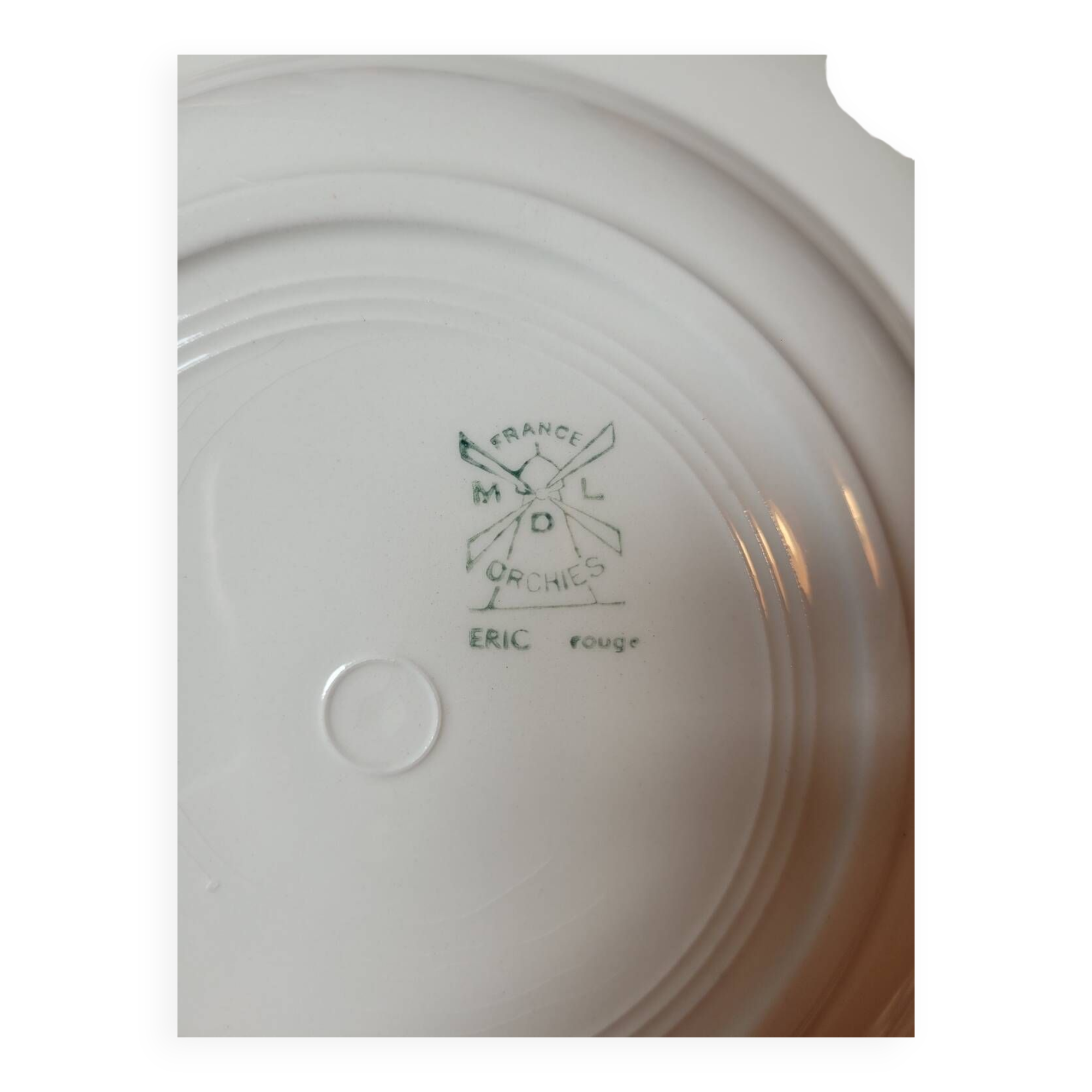 Set of 3 Eric red soup plates from Orchies
