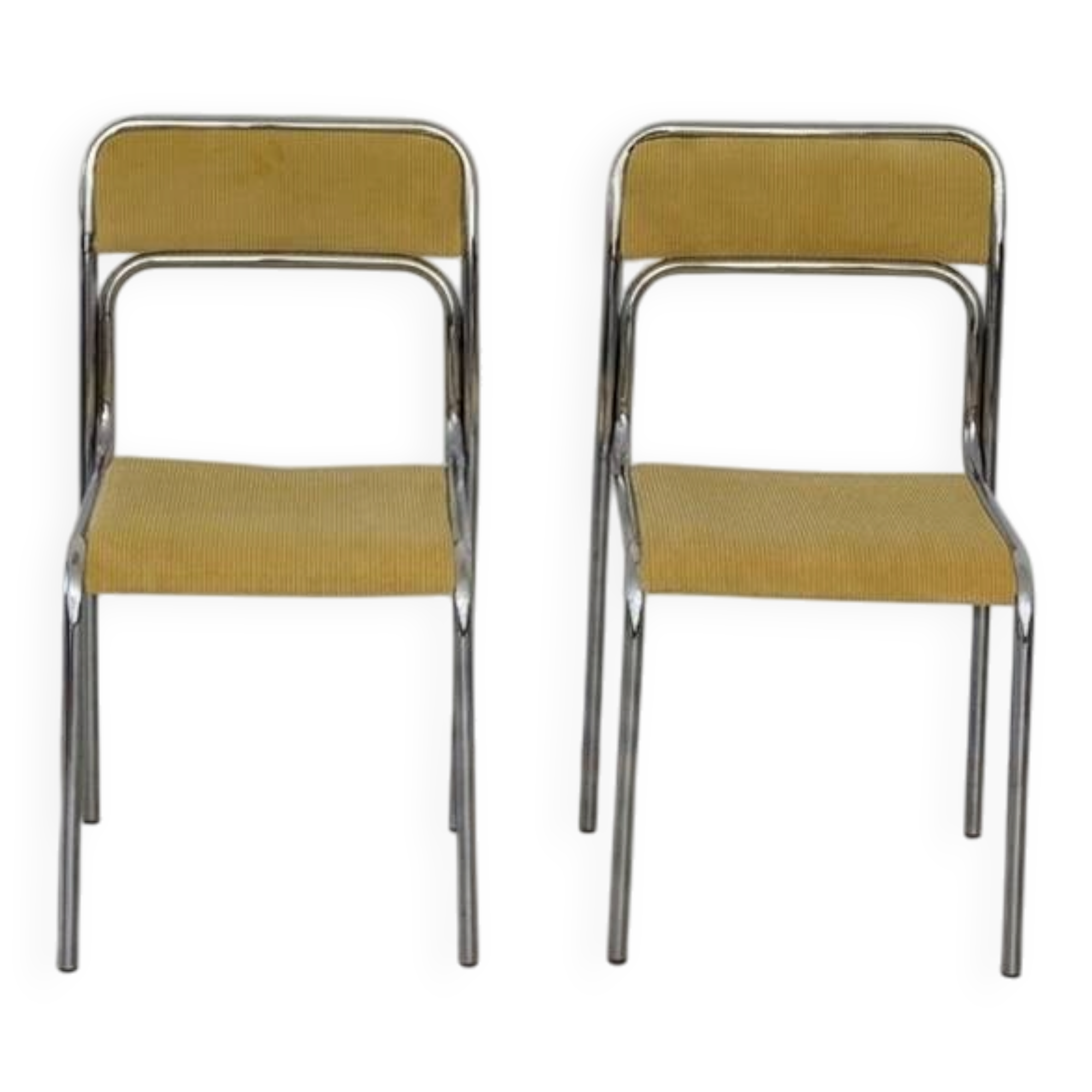 Pair of vintage Bauhaus chrome metal chairs