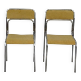 Pair of vintage Bauhaus chrome metal chairs