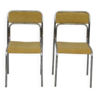 Pair of vintage Bauhaus chrome metal chairs