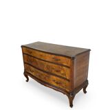 Italian art deco burl walnut chest of drawers, 1940s/50s