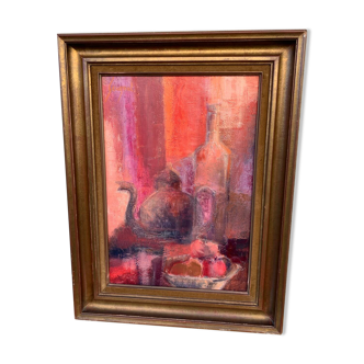 Still life painting made in oil on canvas 71 x 53 cm