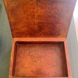 Handmade wooden and leather storage box
