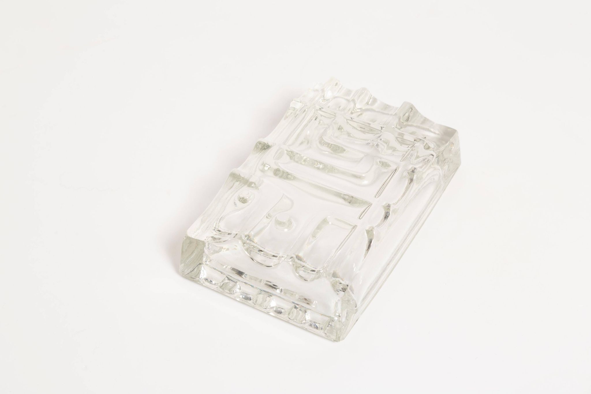 Cendrier Transparent en Verre, Années 1970, Italie