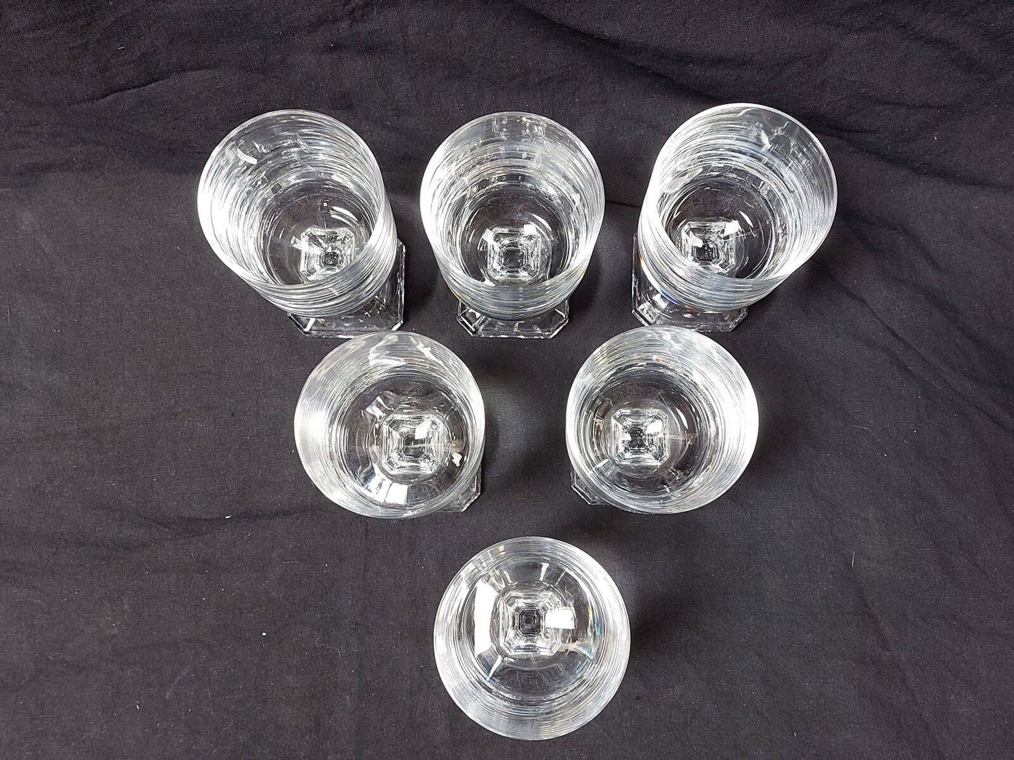 Set of 6 crystal water glasses from Villeroy and Boch, model Mercury - Height 14.