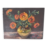 Still life "marigolds in a vase"