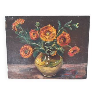 Still life "marigolds in a vase"