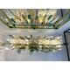 Monumental Rectangular Strip Listelli Murano Glass Chandelier by Simoeng
