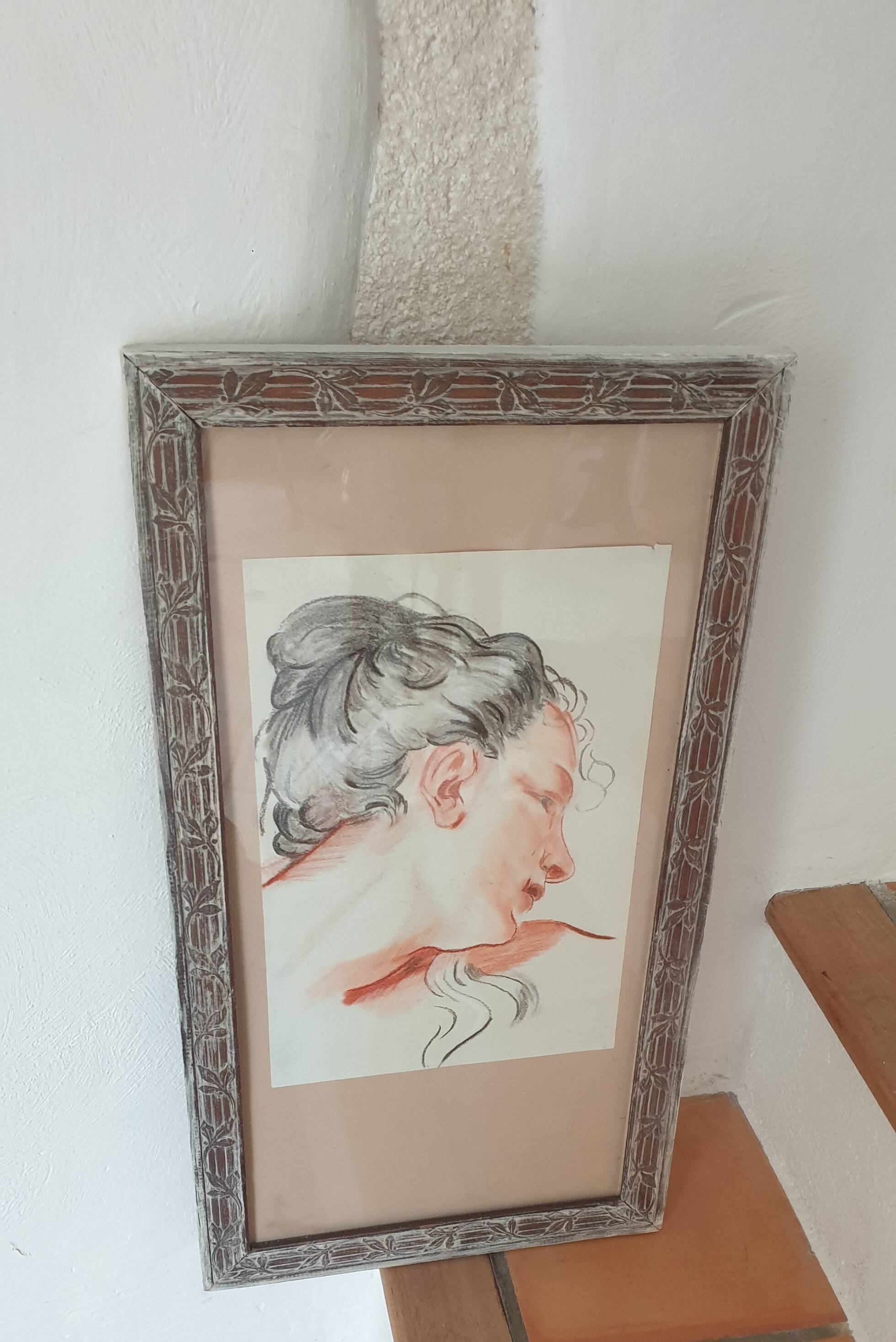 Wooden frame + drawing