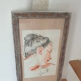 Wooden frame + drawing