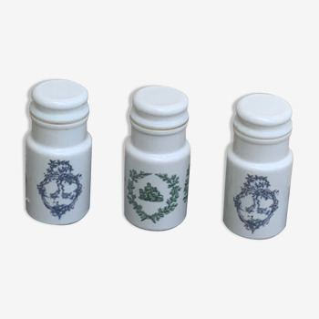 3 flacons d herboriste en opaline vintage 1970