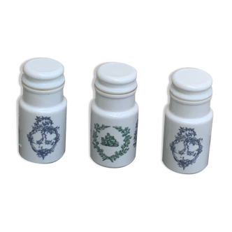 3 bottles of herbalist in vintage opaline 1970