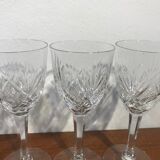 6 glasses of fine crystal white wine from Lorraine
