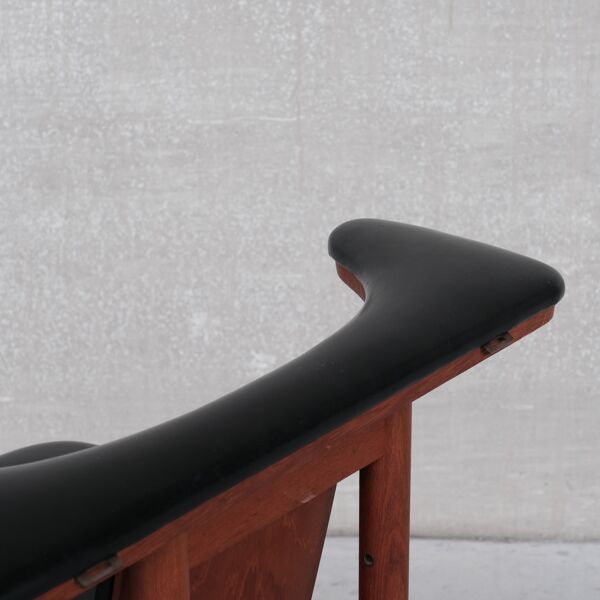 Chaise De Bureau scandinave En Teck Et Similicuir Du milieu Du Siècle