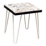 Mid-century side table with mosaic stone inlay, 1960's