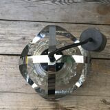 Vintage 70s molded glass hanging lamp