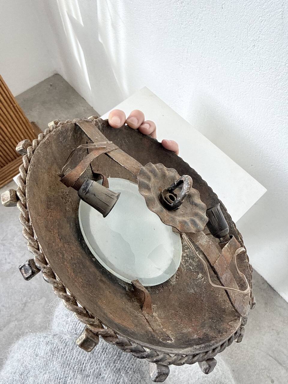 Brutalist "nail" wall sconces