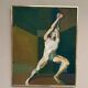 Swedish Oil on Canvas"The Discus Thrower" by Eric Elfvén,vintage and framed