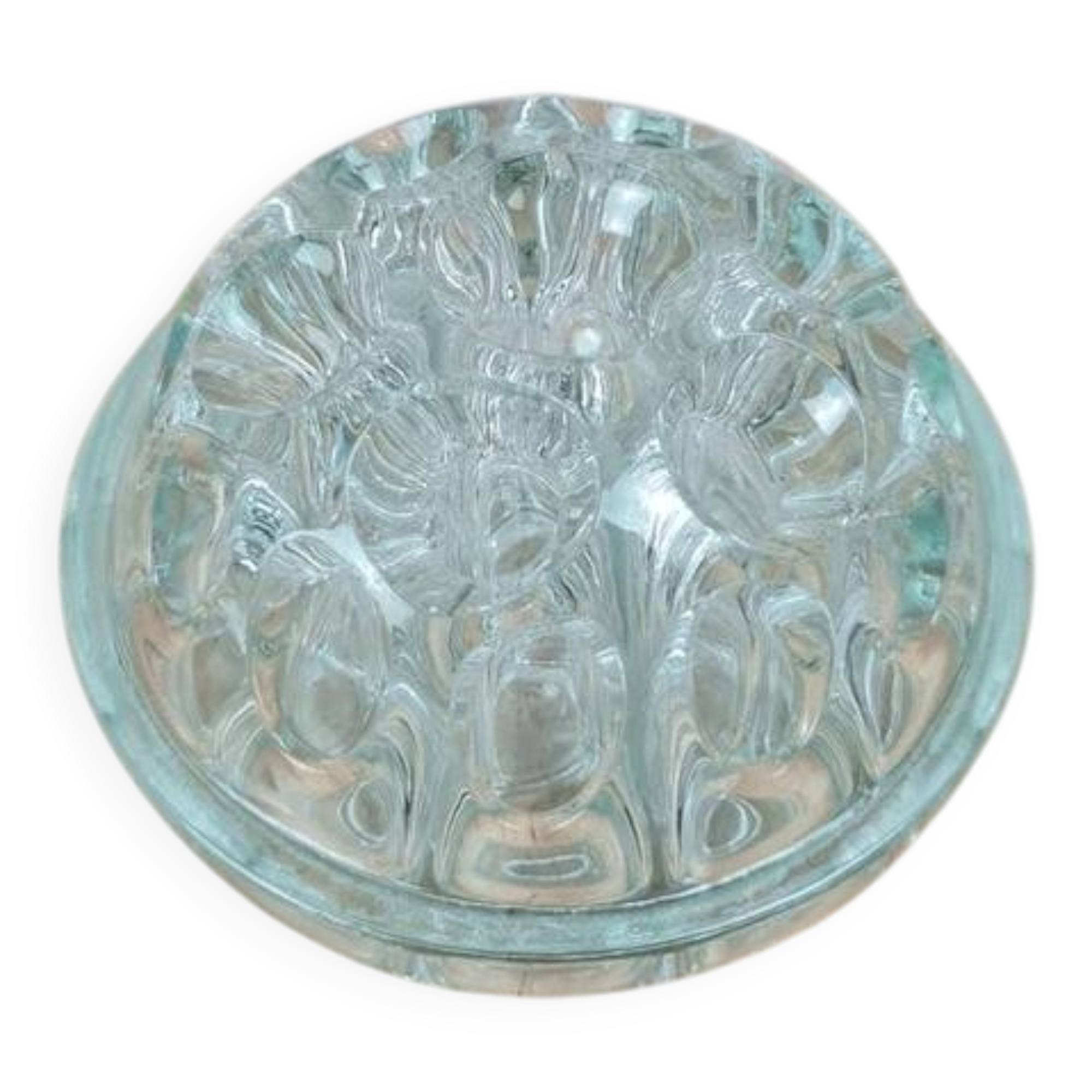 Vintage moulded glass flower holder – France Reims
