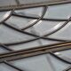 Deux vitraux en verre biseauté et laiton