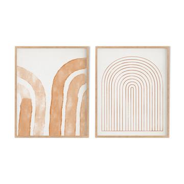 Framed set of two abstract giclee prints, 50x70