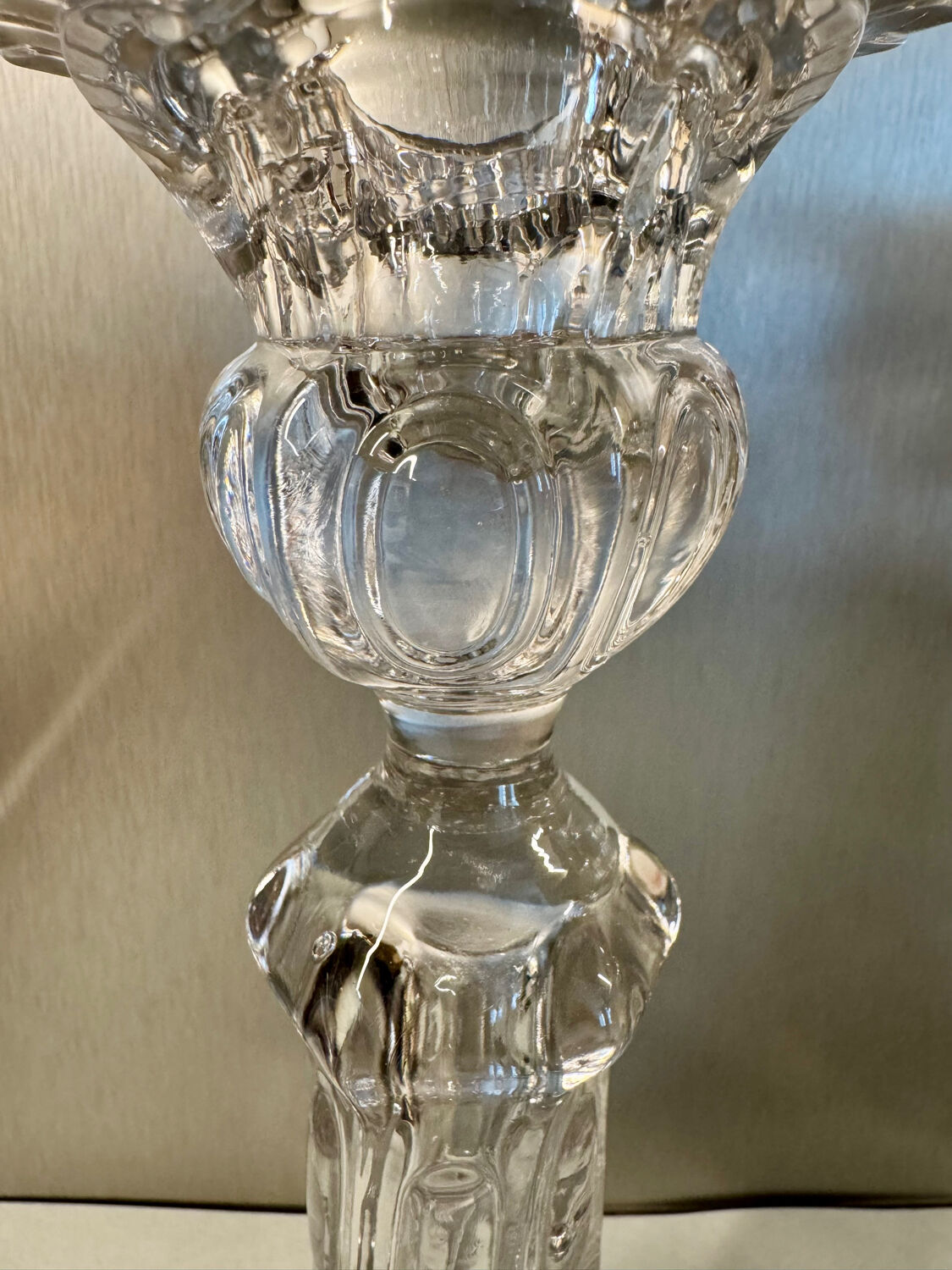 Pair of cut glass candlesticks – Napoleon III period