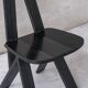 Set of six black dining chairs