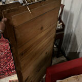 Large antique gilt mirror with scroll and shell decoration, 144 cm
