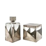 Coffret flacon de parfum et poudrier Art Déco, France 1930