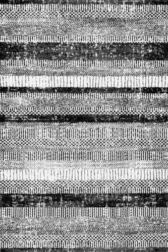 Black and white striped home rug