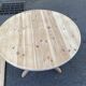 Round stripped extendable dining table in the style of Rainer Daumiller Hirtshals Sa.
