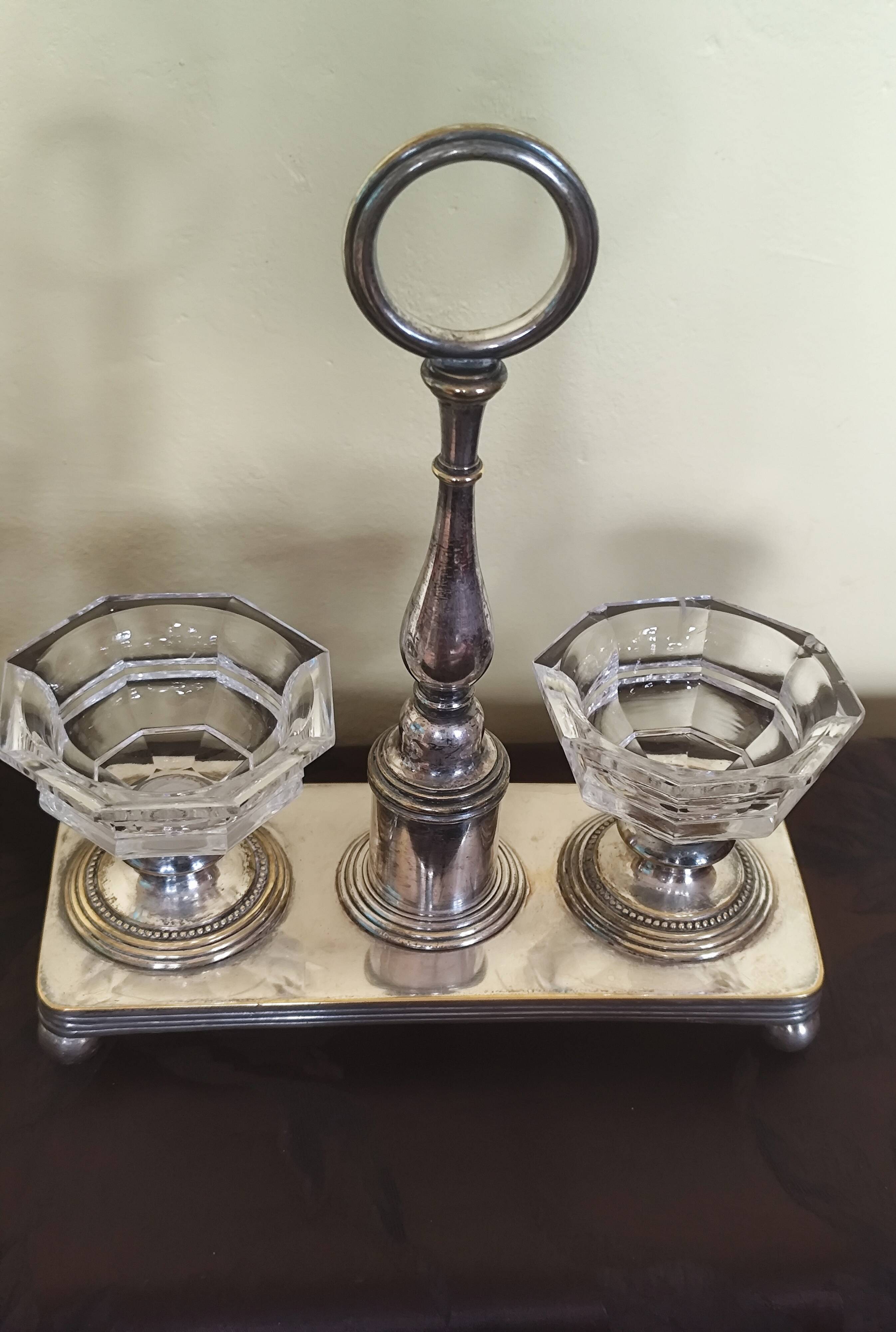 crystal and silver-plated metal salt and pepper shaker Christofle
