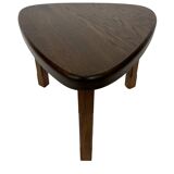 Lot de 3 tables d'appoint ou gigognes ovales brutalistes en chêne au design minimaliste des années 1970