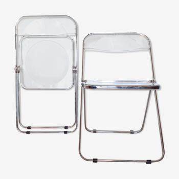 Pair of folding chairs Plia by Giancarlo Piretti for Castelli