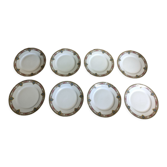 8 dessert plates old porcelain ljv France