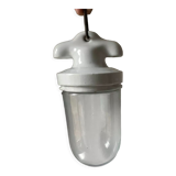 Art deco ceiling pendant lamp in porcelain & glass