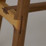 Contemporary handcrafted stool / end table in solid oak and ash wood