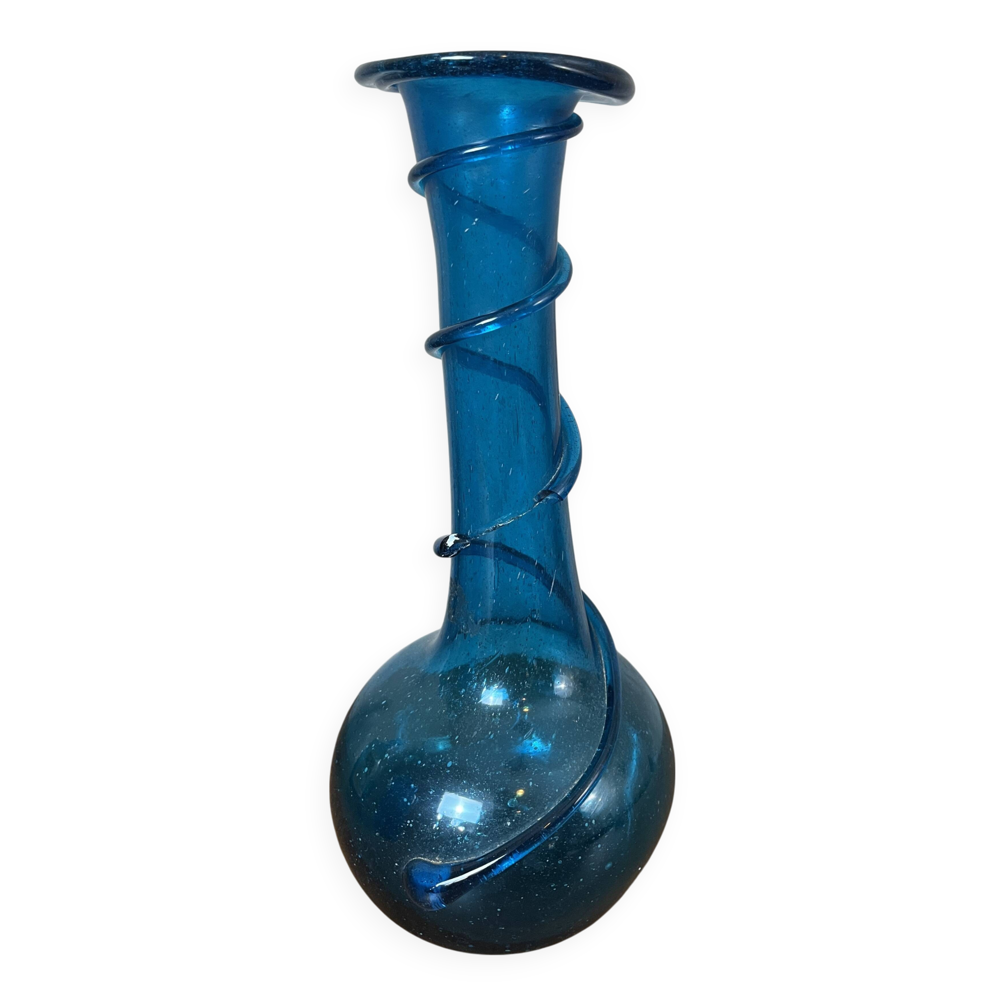 Blue spiral vase