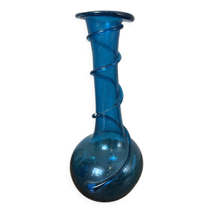 Vase spirale bleu