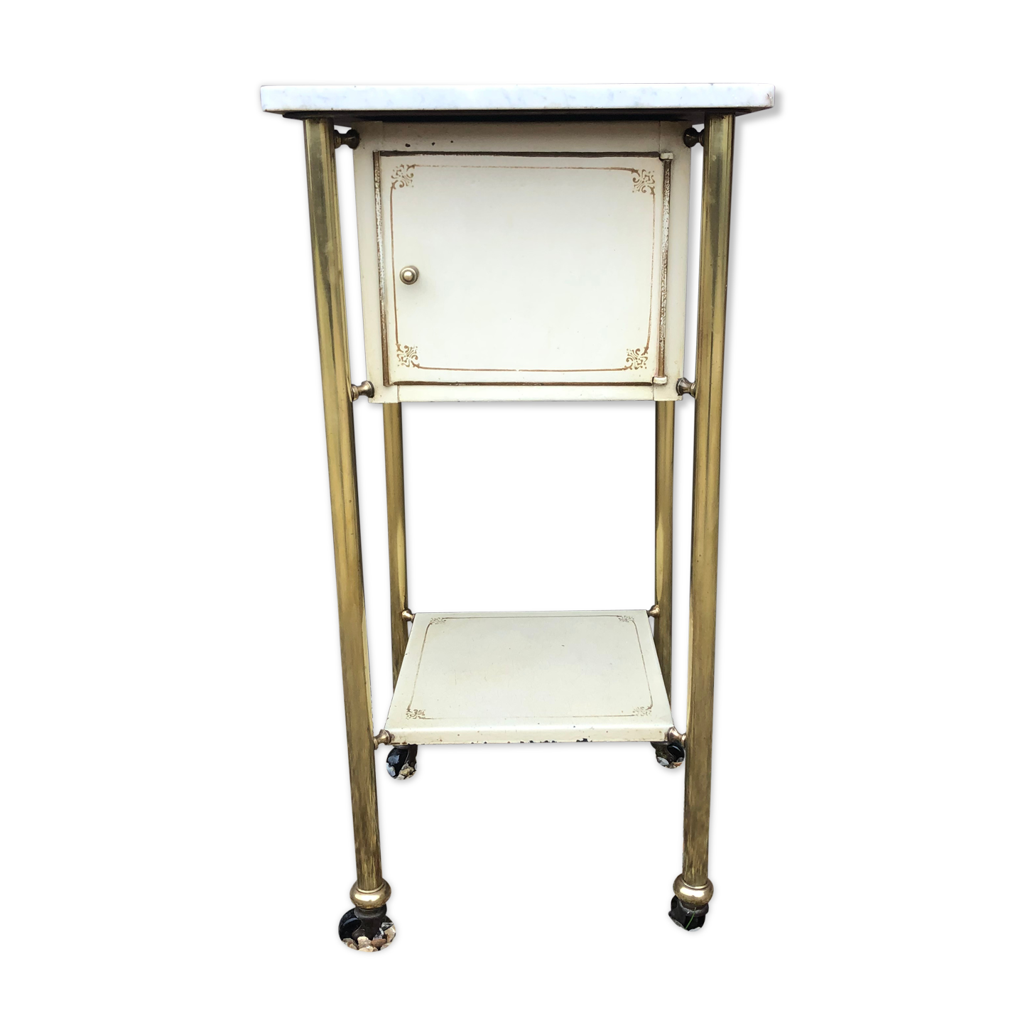 Marble and brass sheet bedside at the beginning of the 20th century