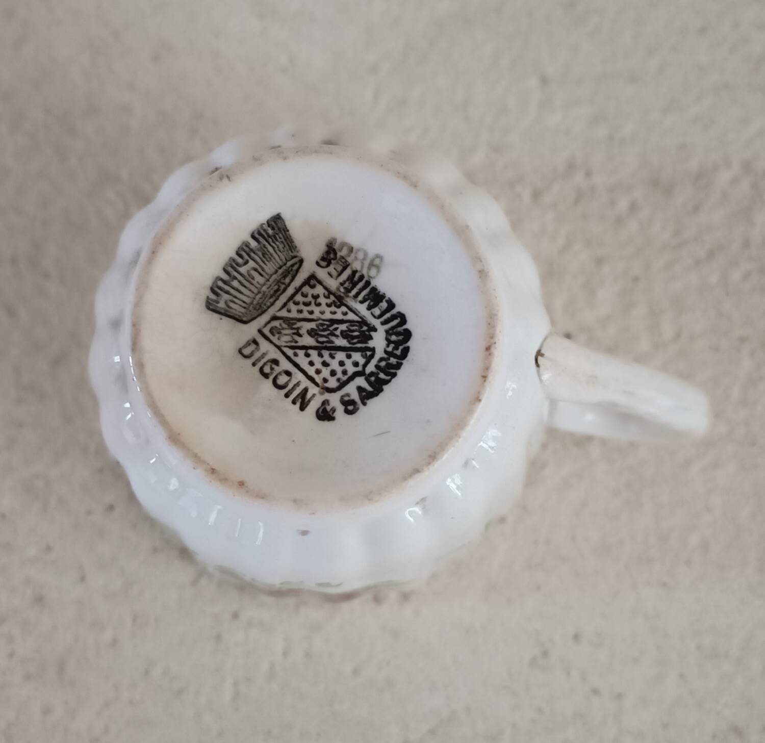 Digoin Sarreguemines iron earth mug