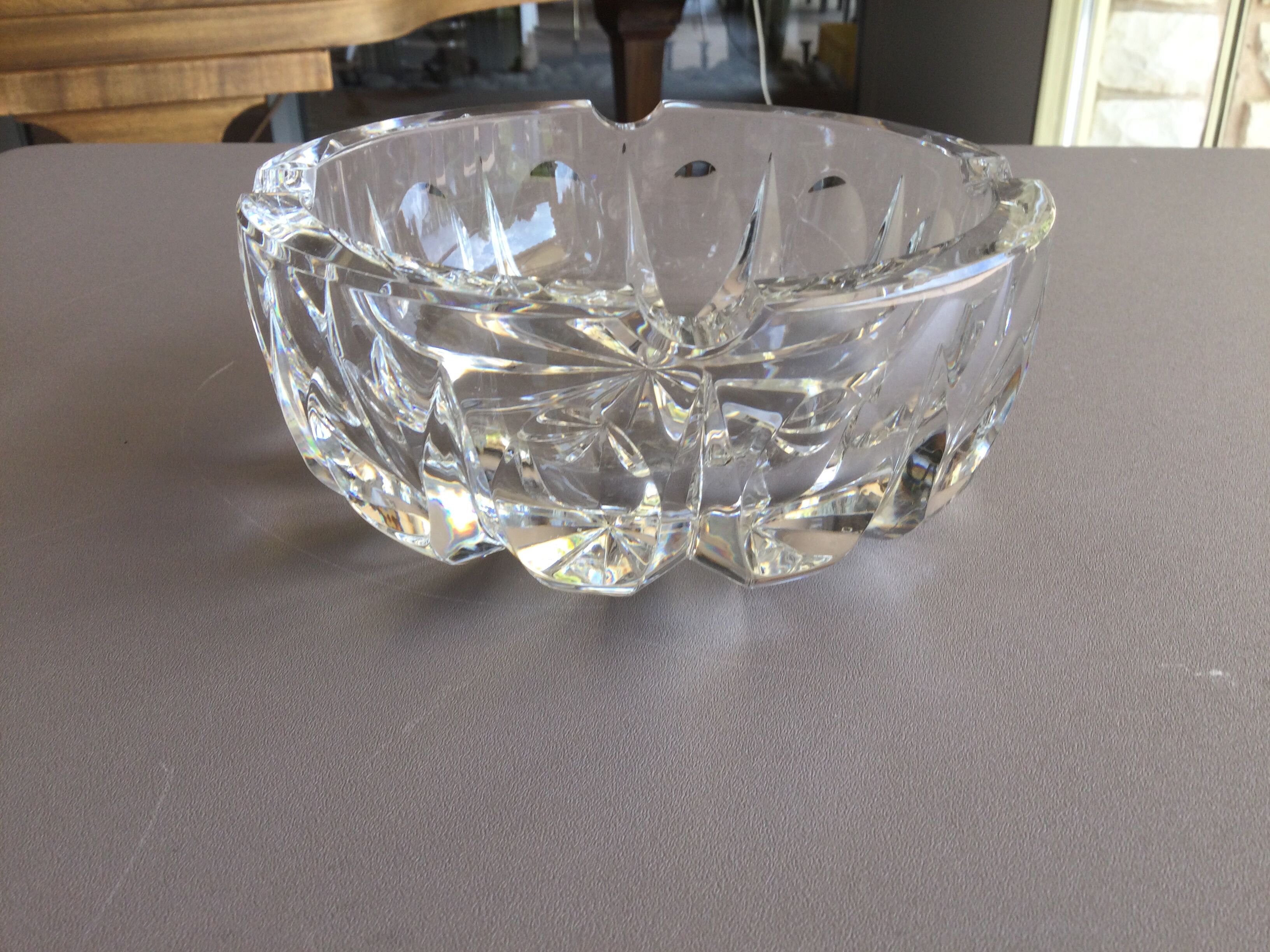 crystal ashtray signed saint-louis