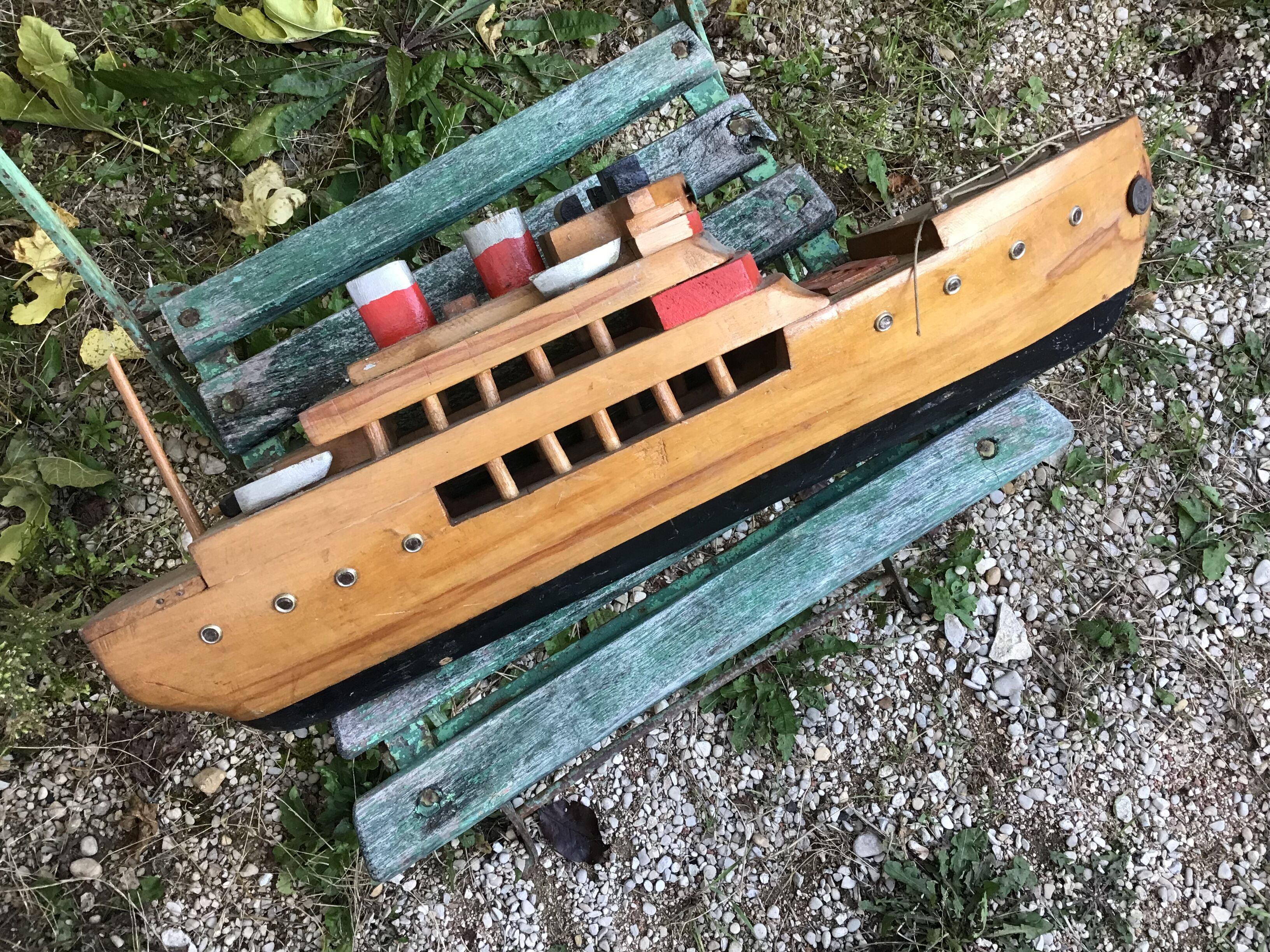 Old solid wooden boat