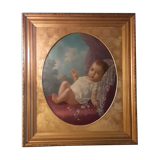 Old oil painting on canvas