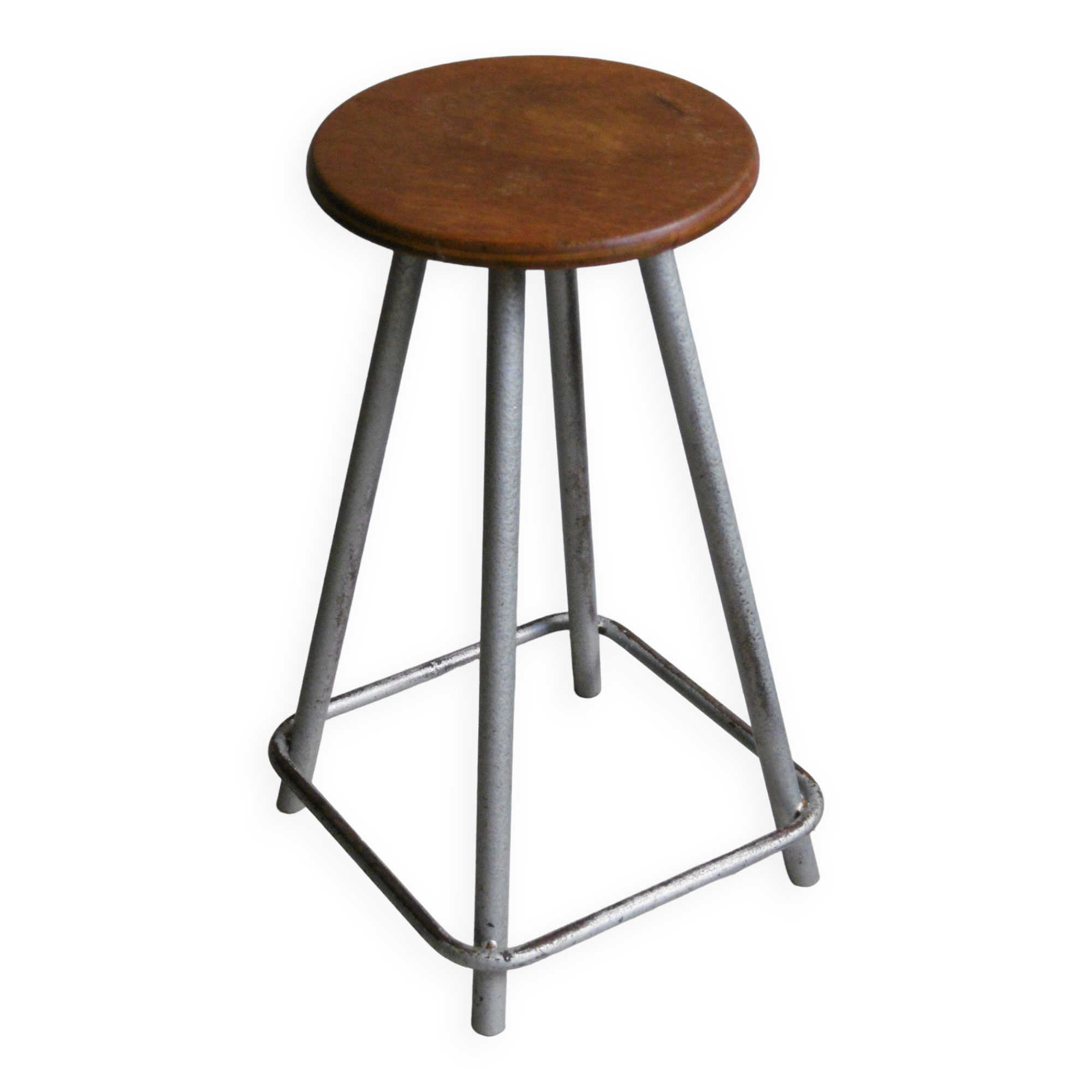 Wood and metal stool
