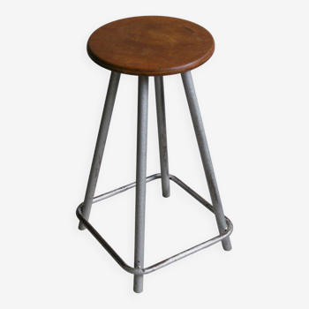 Wood and metal stool