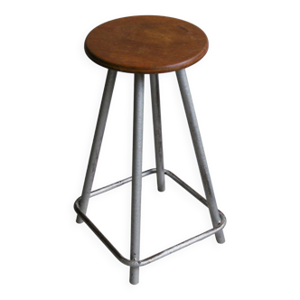Wood and metal stool