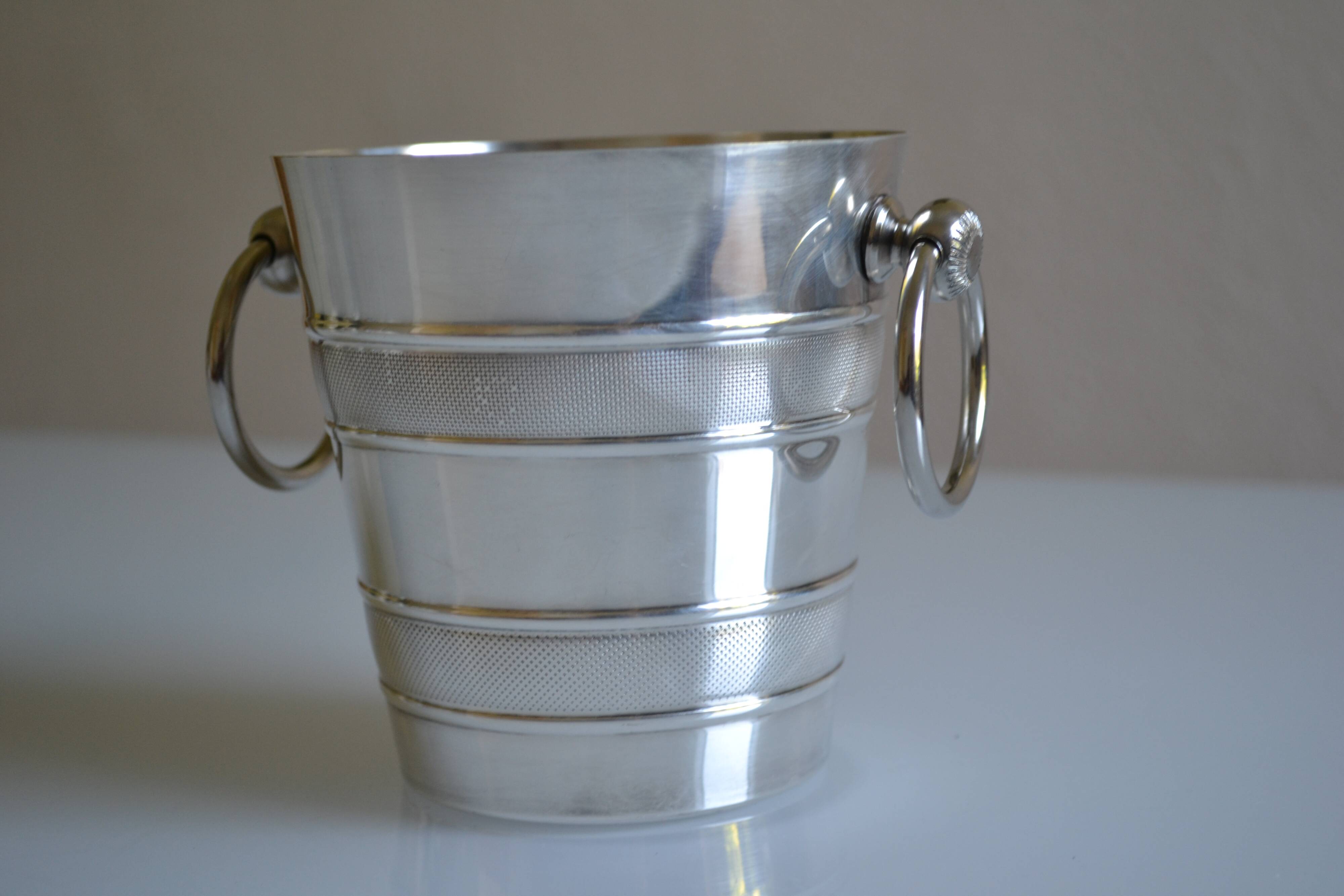 Vintage silver metal ice bucket