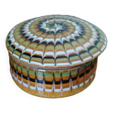 Art Deco ceramic jewelry box with spiral pattern