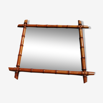 Antique bamboo mirror 63x43cm